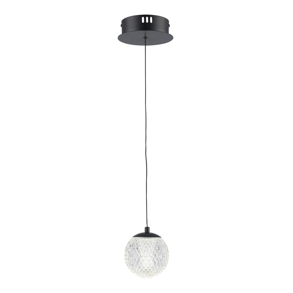1LT PEND LED BALL GLOBE-BK